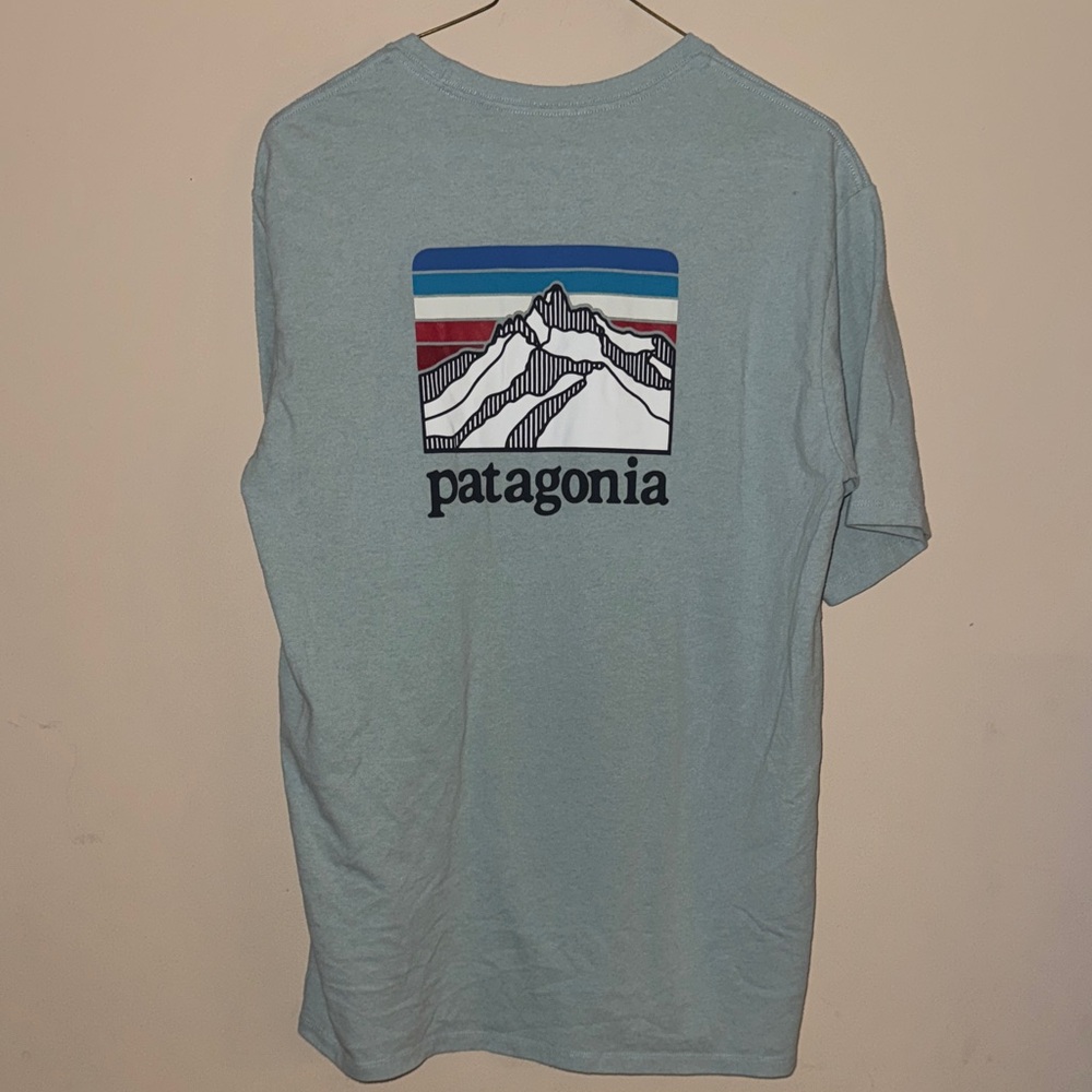 Patagonia Men's Light Blue Mountain Graphic Tee Medium